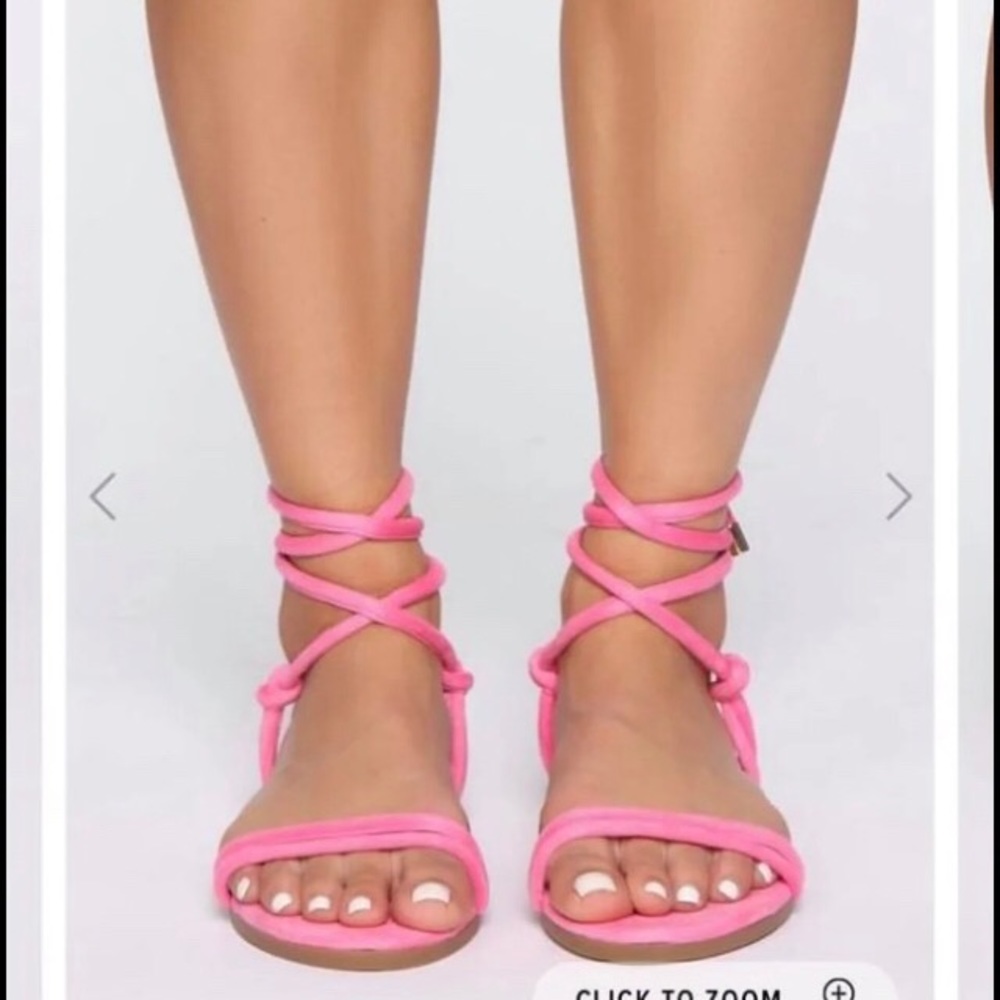 Fashion Nova Pink Sandals Size 10